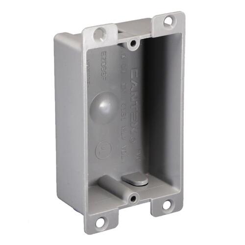 Outlet Box EZ Box Shallow Flanged PVC Electrical Box 8.0 Cu In 2-3/8"X3-1/2"X1-1/4" 1 Gang Gray