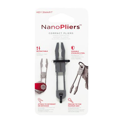 KeySmart KS121-SS Key Tool Nano Pliers Stainless Steel Silver Compact Pliers Silver