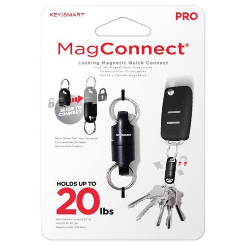 KeySmart KS847-BLK Locking Magnetic Keychain MagConnect Pro ABS Plastic/Magnet/Stainless Steel Black Black