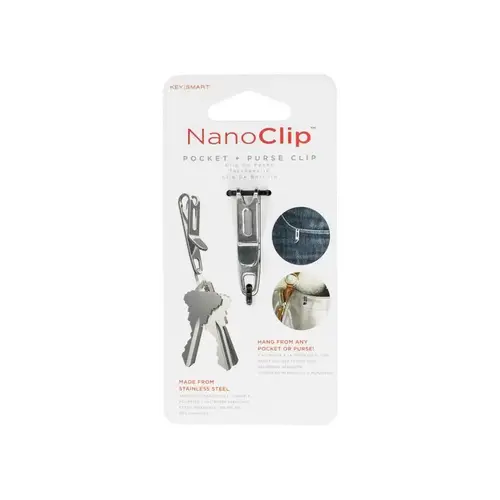 KeySmart KS801-SS Pocket/Purse Clip Keychain Nano Clip Stainless Steel Silver Silver