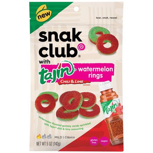 Watermelon Rings Tajin Chili and Lime 5 oz Bagged - pack of 6