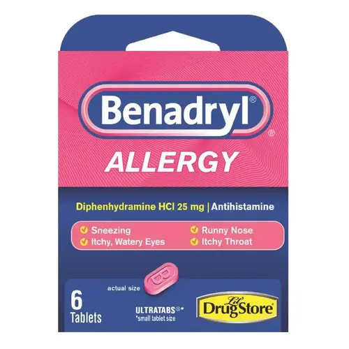 Benadryl Allergy 97063-XCP6 Allergy Sinus Relief 6 ct - pack of 6