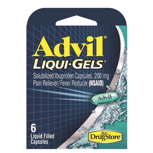 Advil 97523 Pain Reliever/Fever Reducer Liqui-Gels 6 ct