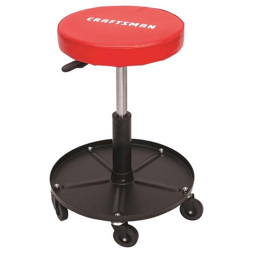 Adjustable Shop Stool Matte Red Vinyl Swivel