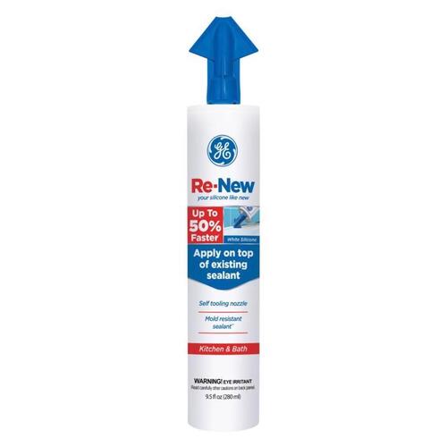 Caulk Sealant Re-New White Silicone Kitchen and Bath 9.5 oz White