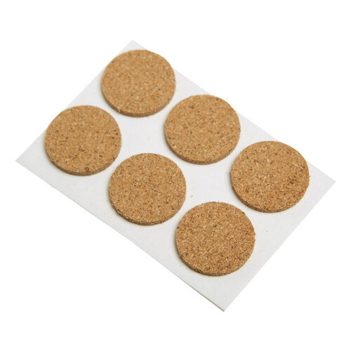 Protective Pad Cork Self Adhesive Brown Round 3/4" W Brown