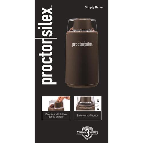 Proctor Silex 80300PS Coffee Grinder Fresh Grind Brown Plastic/Steel 1 cups Brown