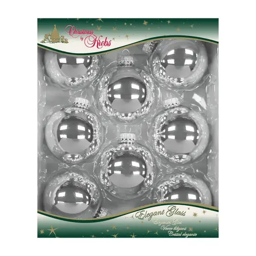CHRISTMAS BY KREBS CBK70121 Ornament Bright Silver Ball Bright Silver