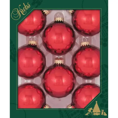 CHRISTMAS BY KREBS CBK70159-XCP12 Ornament Christmas Red Ball Christmas Red - pack of 12