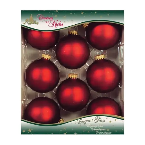 Ornament Red Velvet Ball Red Velvet - pack of 12