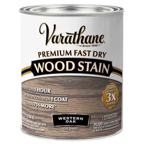 Fast Dry Wood Stain Western Oak Oil-Based Urethane Modified Alkyd 1 qt Western Oak