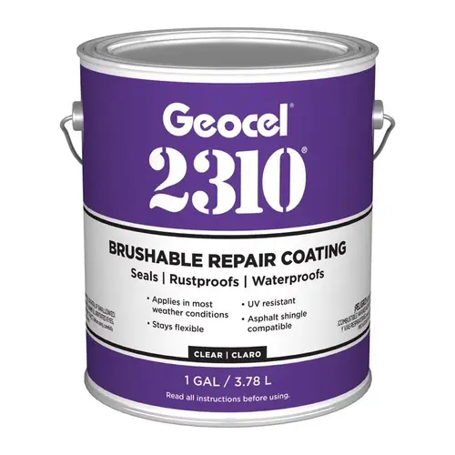 2310 Series Brushable Repair Coating, Liquid, Crystal Clear, 1 gal, Can