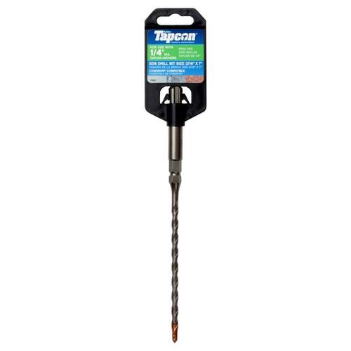 Buildex Tapcon 11491 Hammer Drill Bit, 3/16 in Dia, 7 in OAL, Percussion, SDS Shank Gray