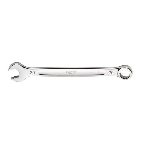 Milwaukee 45-96-9520 Combination Wrench, Metric, 20 mm Head, 10.31 in L, 12-Point, Steel, Chrome