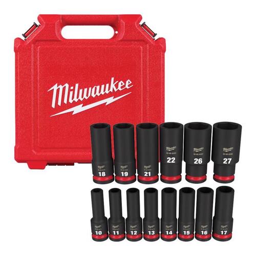 Deep Socket Set Shockwave 1/2" drive Metric 6 Point