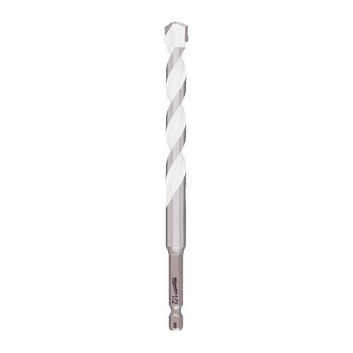 SHOCKWAVE Drill Bit, 1/2 in Dia, 6 in OAL, Multi-Material, Twist Flute, 1/4 in Dia Shank Silver