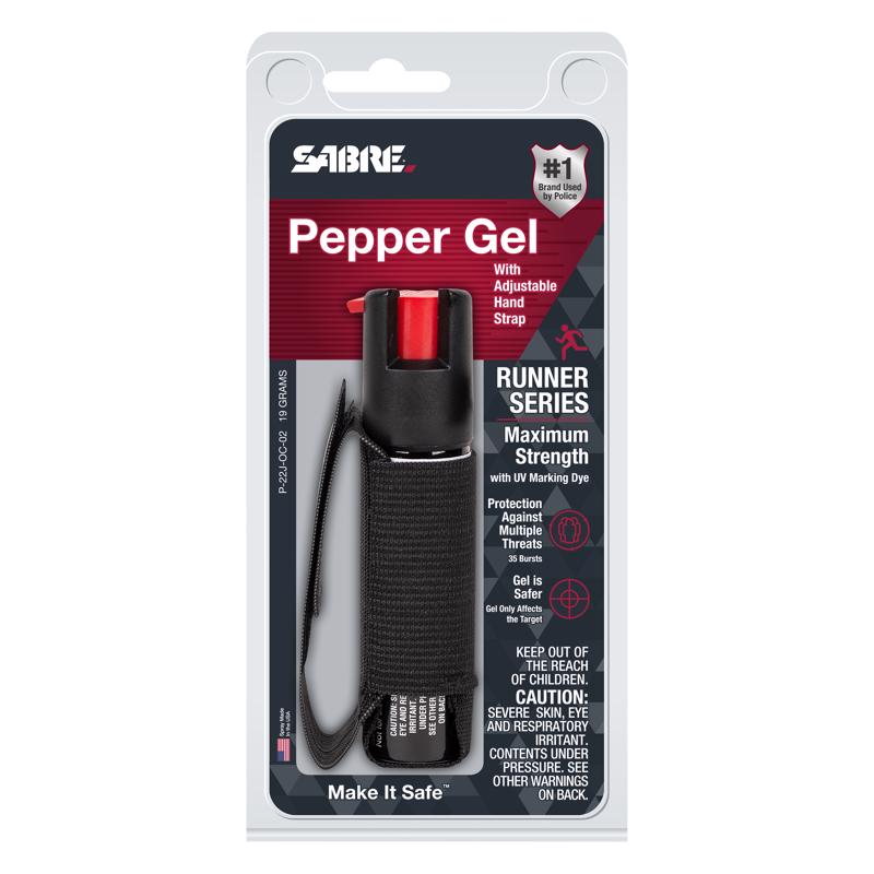 Sabre P-22J-OC-02 Pepper Spray Runner Black Plastic Black