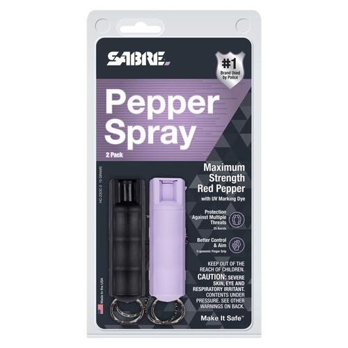 Sabre HC-23OC-2 Pepper Spray Key Chain, 0.54 oz Can - pack of 2