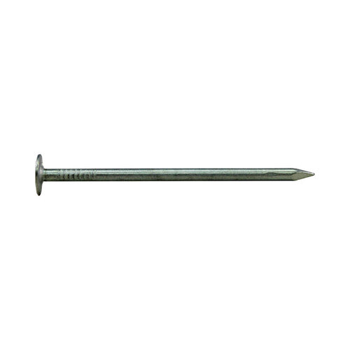 0 Hand Drive Roofing Nail, 1-3/4 in L, Flat Head, 11 ga Gauge, Steel Electro-Galvanized