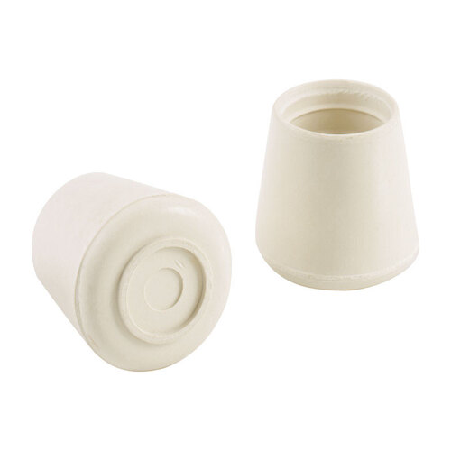 Shepherd Hardware 9120 Furniture Leg Tip, Round, Rubber, OffWhite, 7/8
