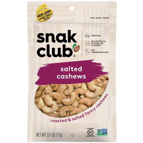 SNAK CLUB 700544 CSU29330 Salted Cashews, 2.5 oz