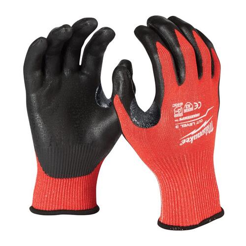 Milwaukee 48-22-8931 Dipped Gloves Unisex Indoor/Outdoor Black/Red M Black/Red