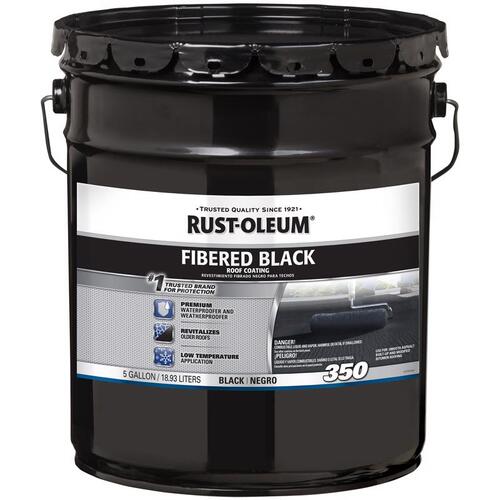Rust-Oleum 301999 350 Series Roof Coating, Black, 4.75 gal Pail, Liquid