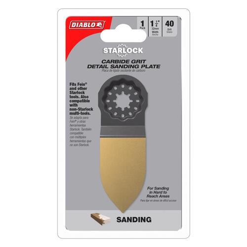 Oscillating Sanding Plate Starlock 1-1/4" W Carbide Grit