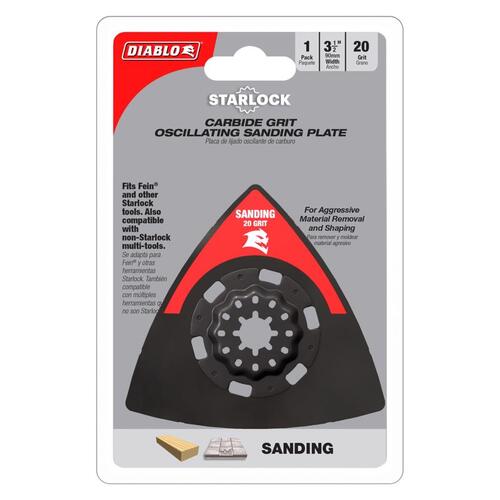 Oscillating Sanding Plate Starlock 3-1/2" W Carbide Grit
