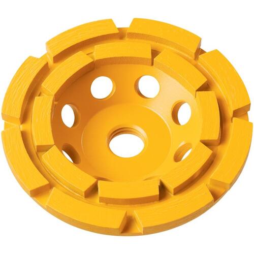 Grinding Wheel, 4 in Dia, 5/8-11 in Arbor, Diamond Abrasive Yellow