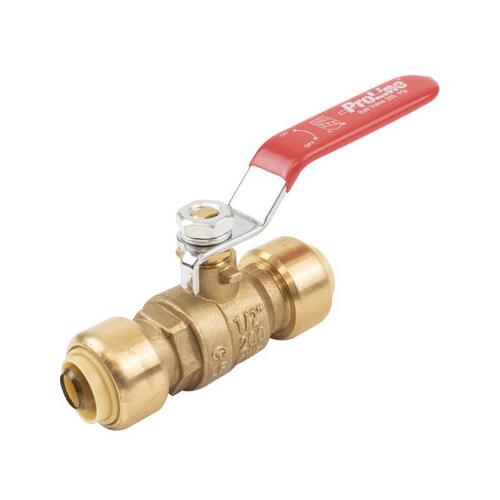 B&K 1107-063 107-063HC Ball Valve, 1/2 in Connection, Push-Fit, 200 psi Pressure, Manual Actuator, Brass Body
