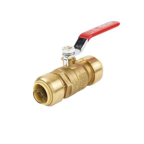 107-064HC Ball Valve, 3/4 in Connection, Push-Fit, 200 psi Pressure, Manual Actuator, Brass Body Chrome