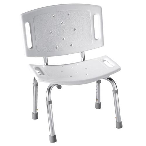 Adjustable Shower Chair White Finish