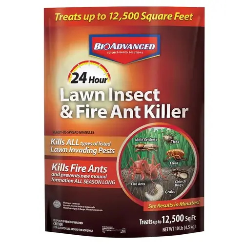 BioAdvanced 700900H Lawn Insect and Fire Ant Killer, Granular, Outdoor, 10 lb Tan