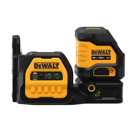 Cross Line Laser Level, 165 ft, 1/8 in at 30 ft Accuracy, 3-Beam, Green Laser Black/Yellow