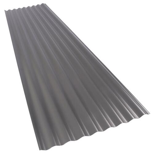 Corrugated Roofing Panel, 8 ft L, 26 in W, 0.063 Thick Material, PVC, Castle Gray - pack of 10