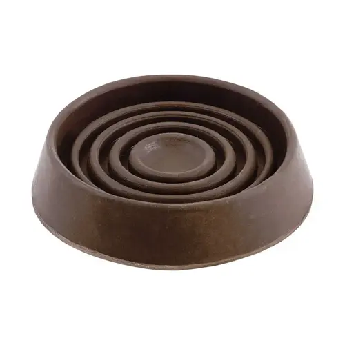 Caster Cup, Rubber, Brown - pack of 4