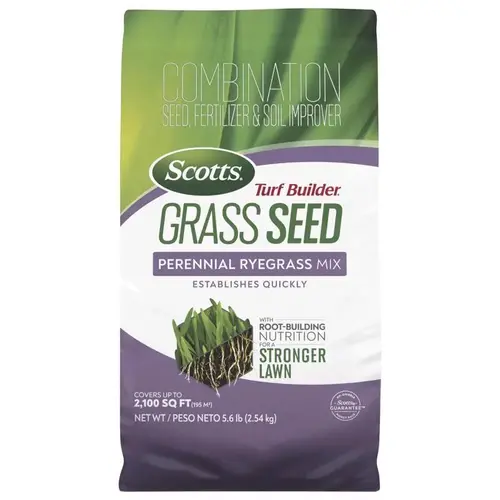 Scotts 18039 Fertilizer/Seed/Soil Improver Turf Builder Perennial Ryegrass Sun or Shade 5.6 lb Brown Blue/Light Yellow