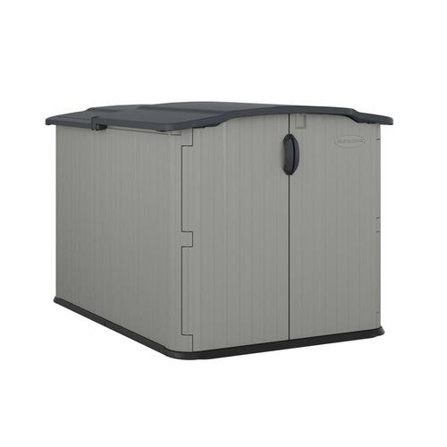 Storage Shed 4 ft. x 6 ft. Resin Horizontal Peak with Floor Kit Dove Gray