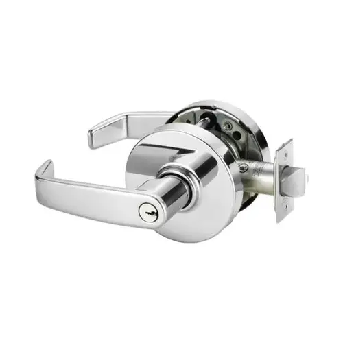 Storeroom Cylindrical Lock Grade 1 with L Lever and L Rose and ASA Strike Less Cylinder Satin Chrome Finish