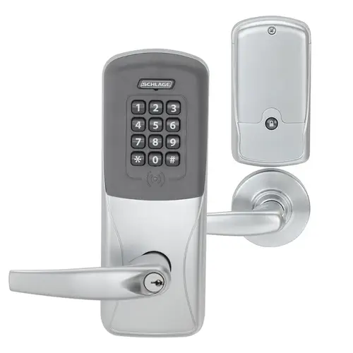 626-PD Cylindrical Standalone Electronic Lock with Keypad, Privacy, Less Cylinder Satin Chrome