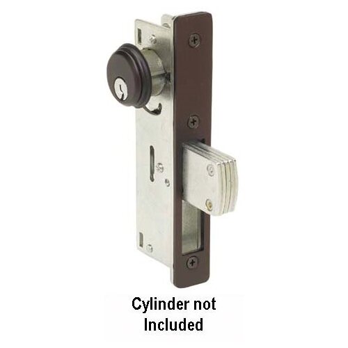 Narrow Stile Deadlock, 1-1/8" Backset, Duranodic 313 Dark Bronze Anodized