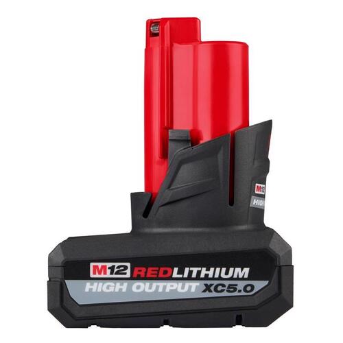 Milwaukee 48-11-2450 M12 12-Volt Lithium-Ion XC High Output 5.0 Ah Battery Pack Red