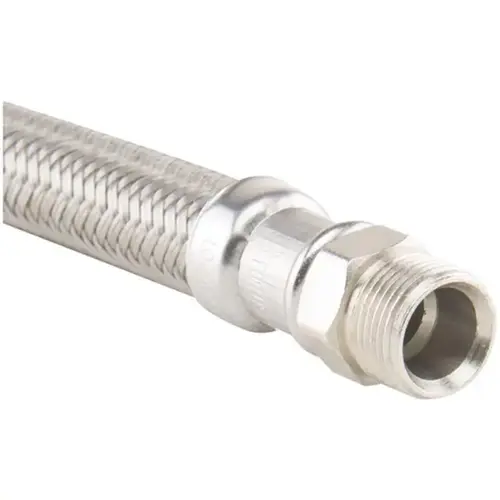 3/8 in. Compression x 3/8 in. O.D. Compression with Nut and Sleeve x 20 in. Braided Polymer Faucet Connector