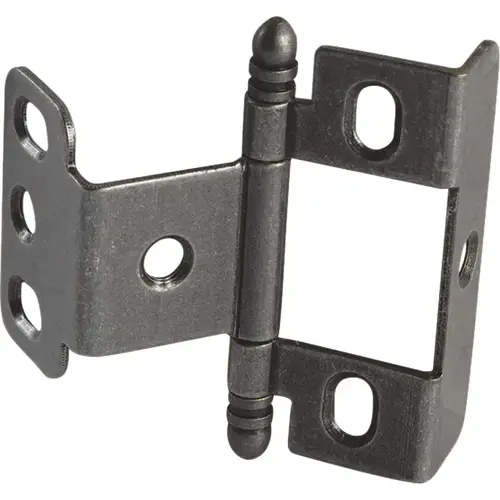 Decorative Butt Hinge, Full Wrap, Non-Mortise, Ball Finial For inset face frame doors, Pewter