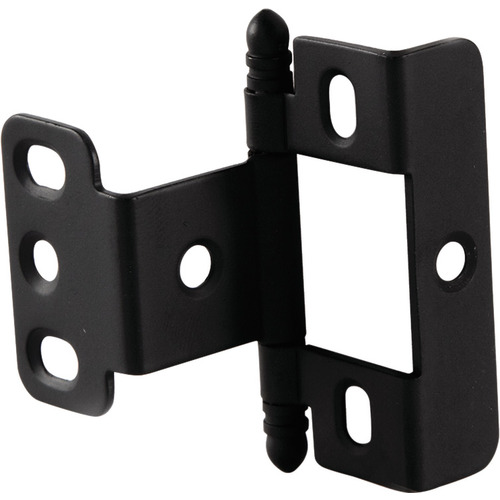 Decorative Butt Hinge, Full Wrap, Non-Mortise, Ball Finial For inset face frame doors, Black