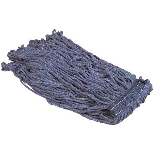 Medium 20oz Blue Blended Looped String Mop, 1 in. Headband