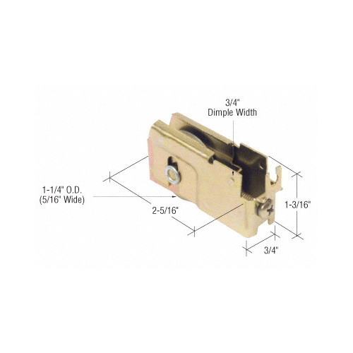 1-1/4" Steel Sliding Glass Door Roller with 23/32" Wide Housing for Pacific Doors