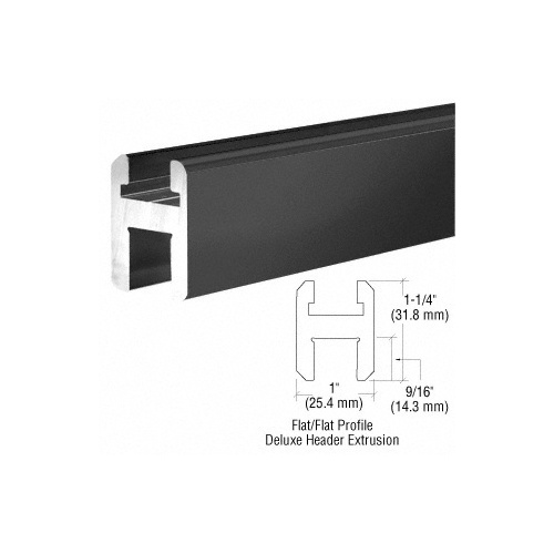 Matte Black Flat/Flat Profile Deluxe Shower Door Header Kit - 95"