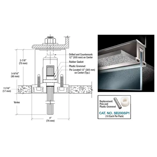 Dark Bronze Powder Paint SB200 Two Piece Smoke Baffle Base Shoe